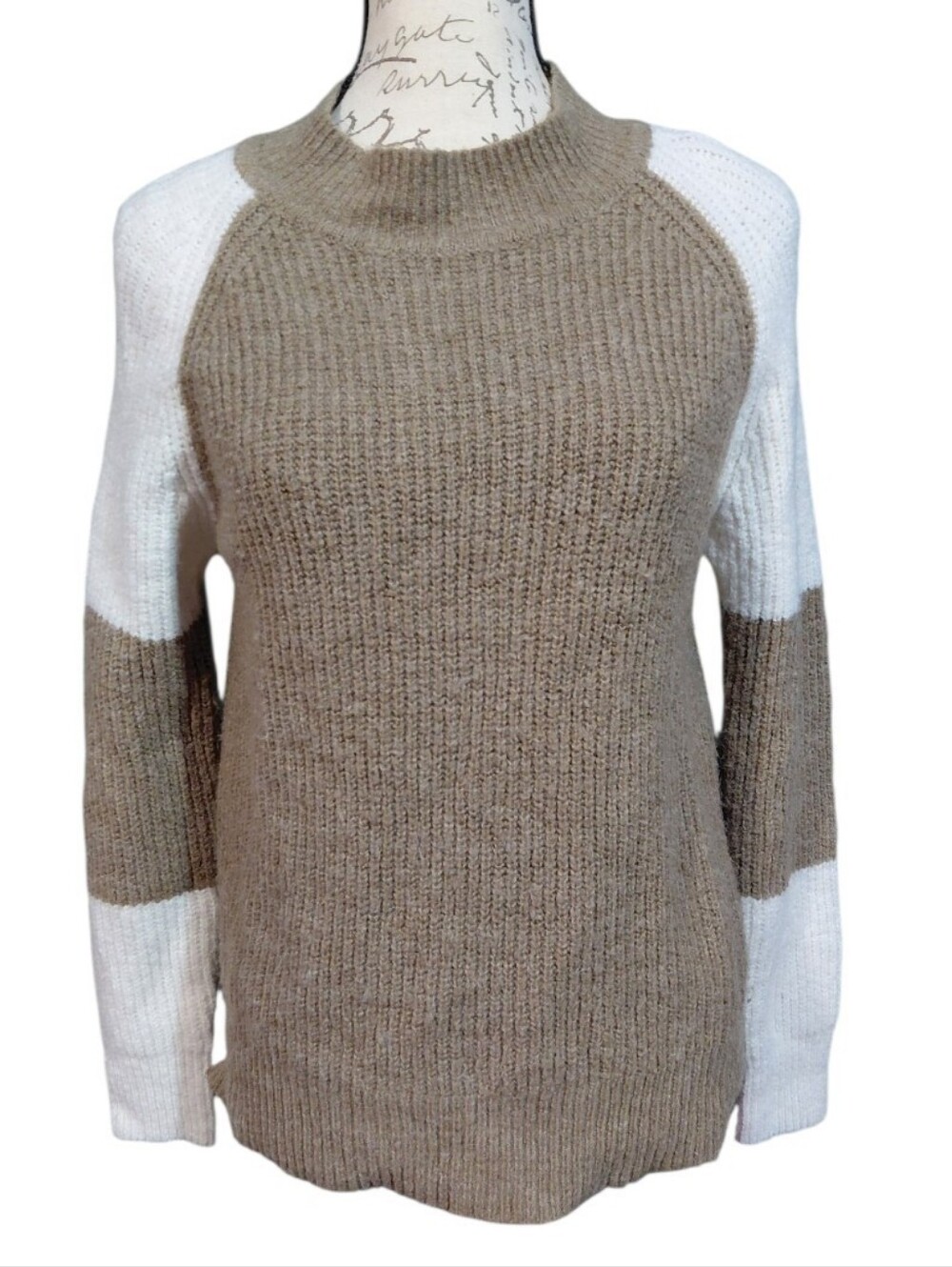Ripe Womens Maternity Sweater Colorblock Raglan Wool Blend Size Small Cozy Comfy